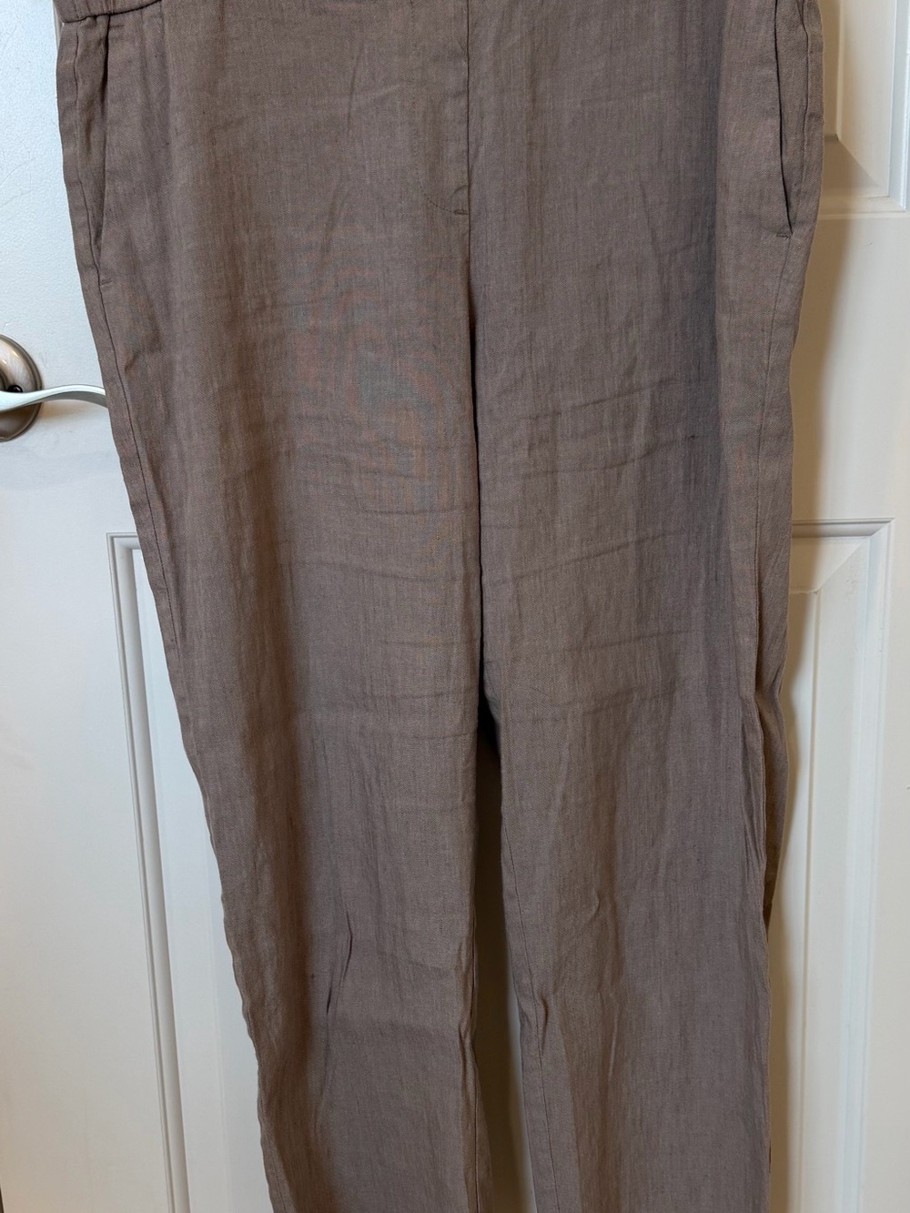 J. Jill Pure Jill Linen Pull On Pants Taupe Brown Tan Size Large L